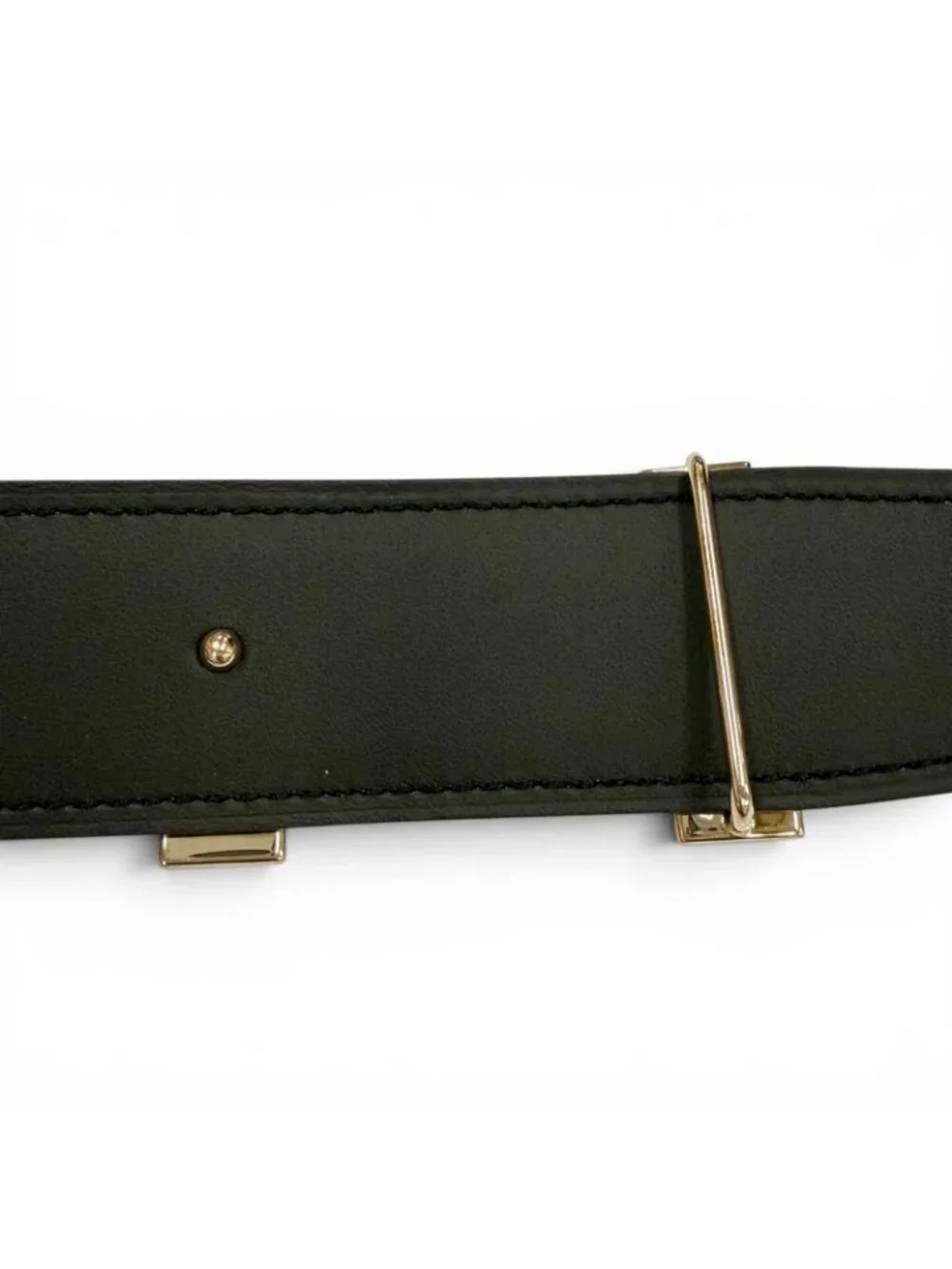 Hermes Constance Box Calf Togo Gold Logo Buckle Reversible Belt Khaki Black